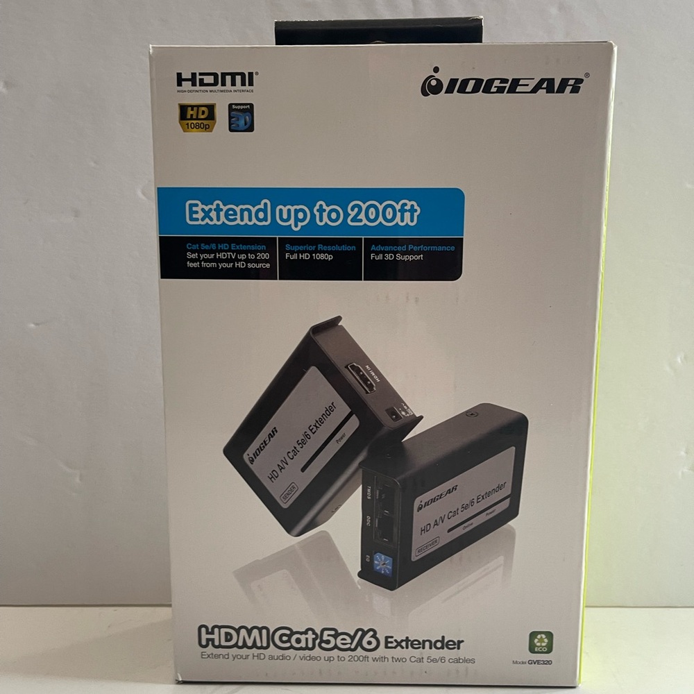 New in Box HD Audio/Video Cat5e Extender (ioGear GVE320)